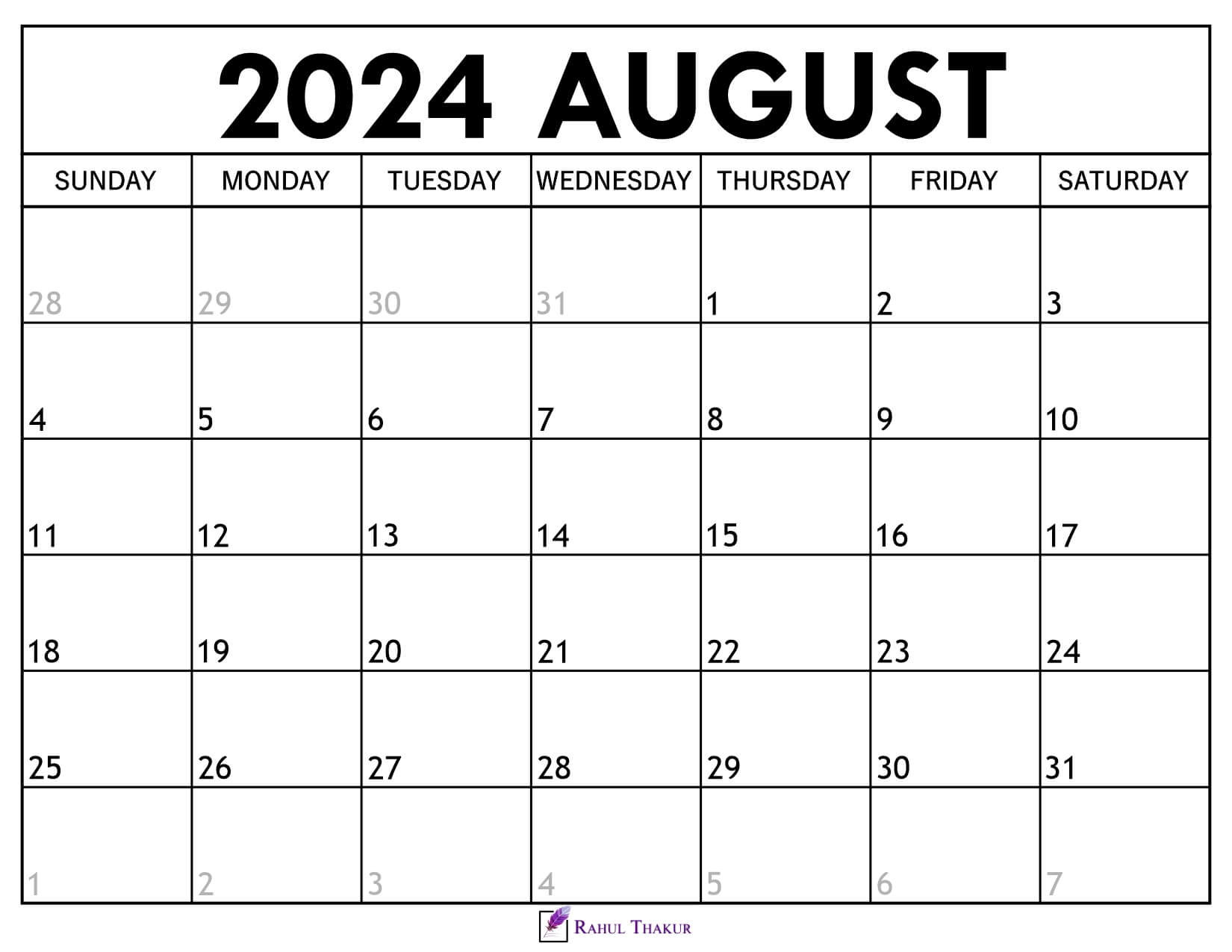 August 2024 Calendar