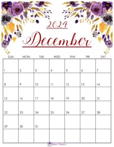 Cute December 2024 Calendar