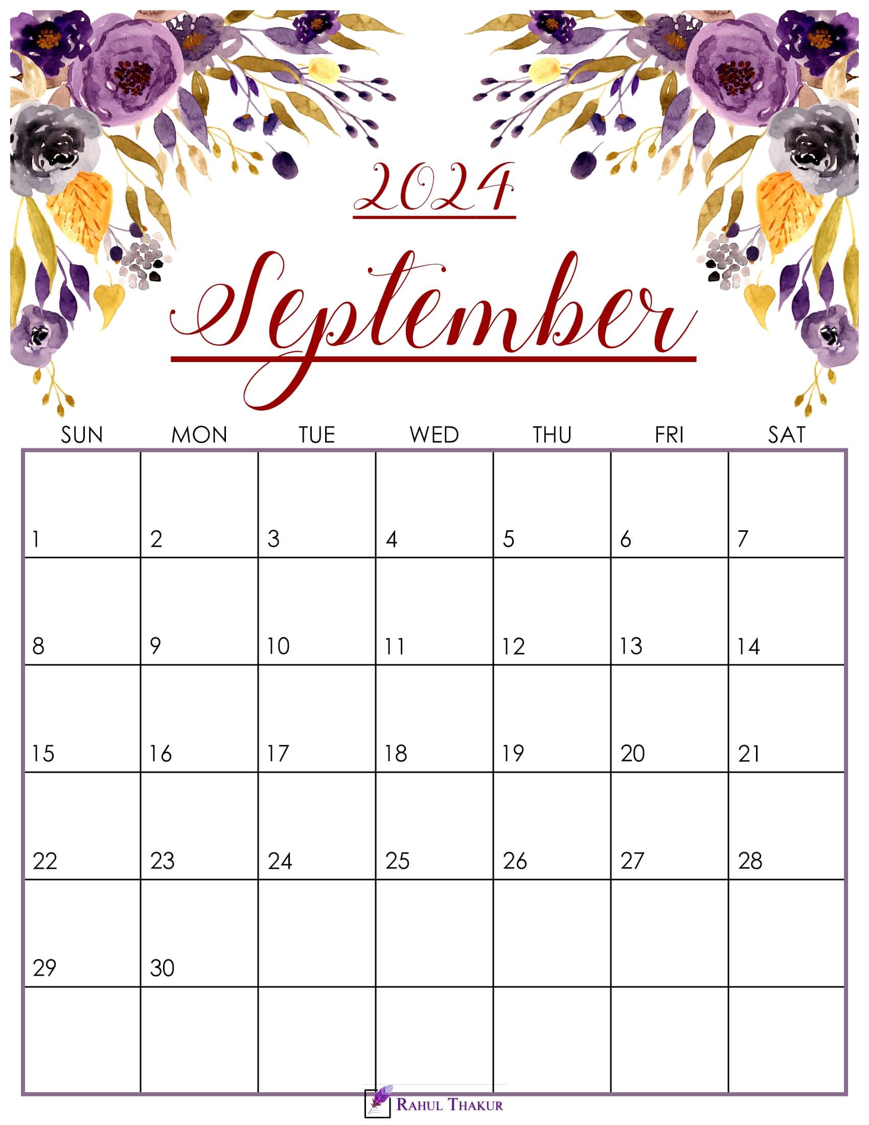 Cute September 2024 Calendar