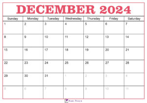 December 2024 Calendar Template