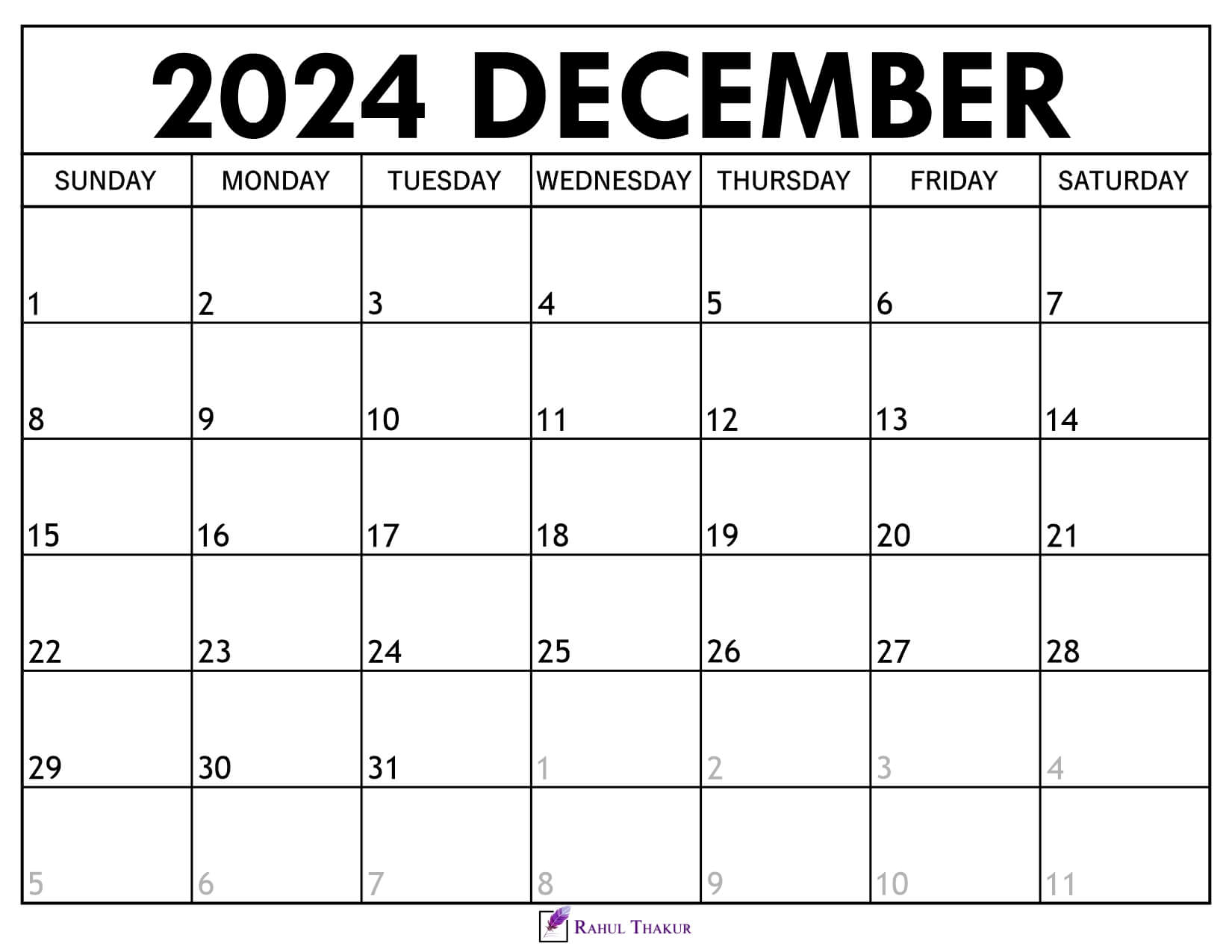 December 2024 Calendar