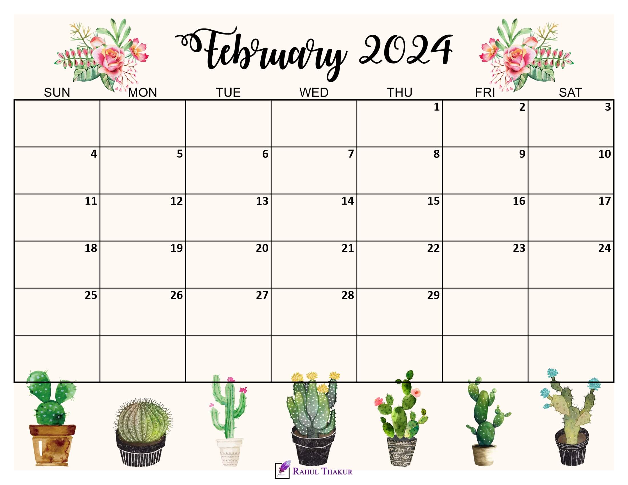 February 2024 Cute Calendar