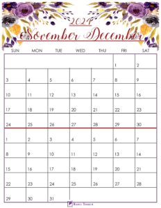 Floral November December 2024 Calendar