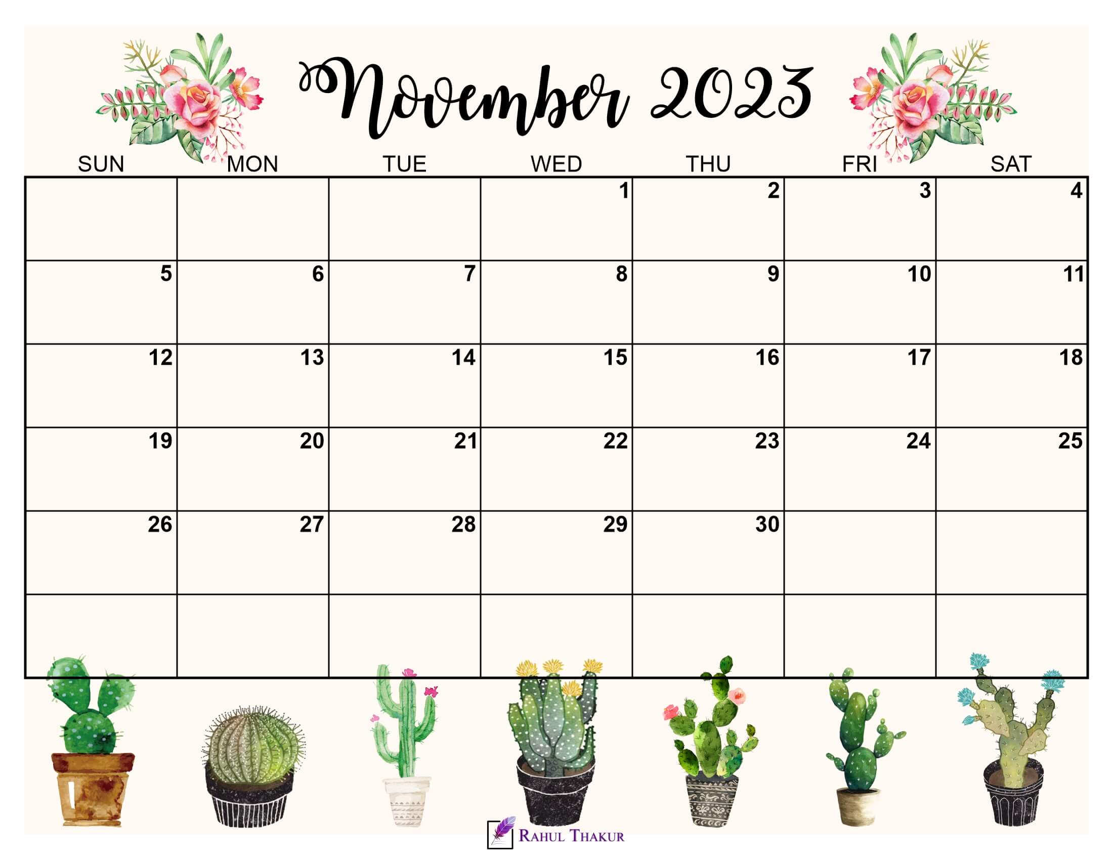 November 2023 Cute Calendar