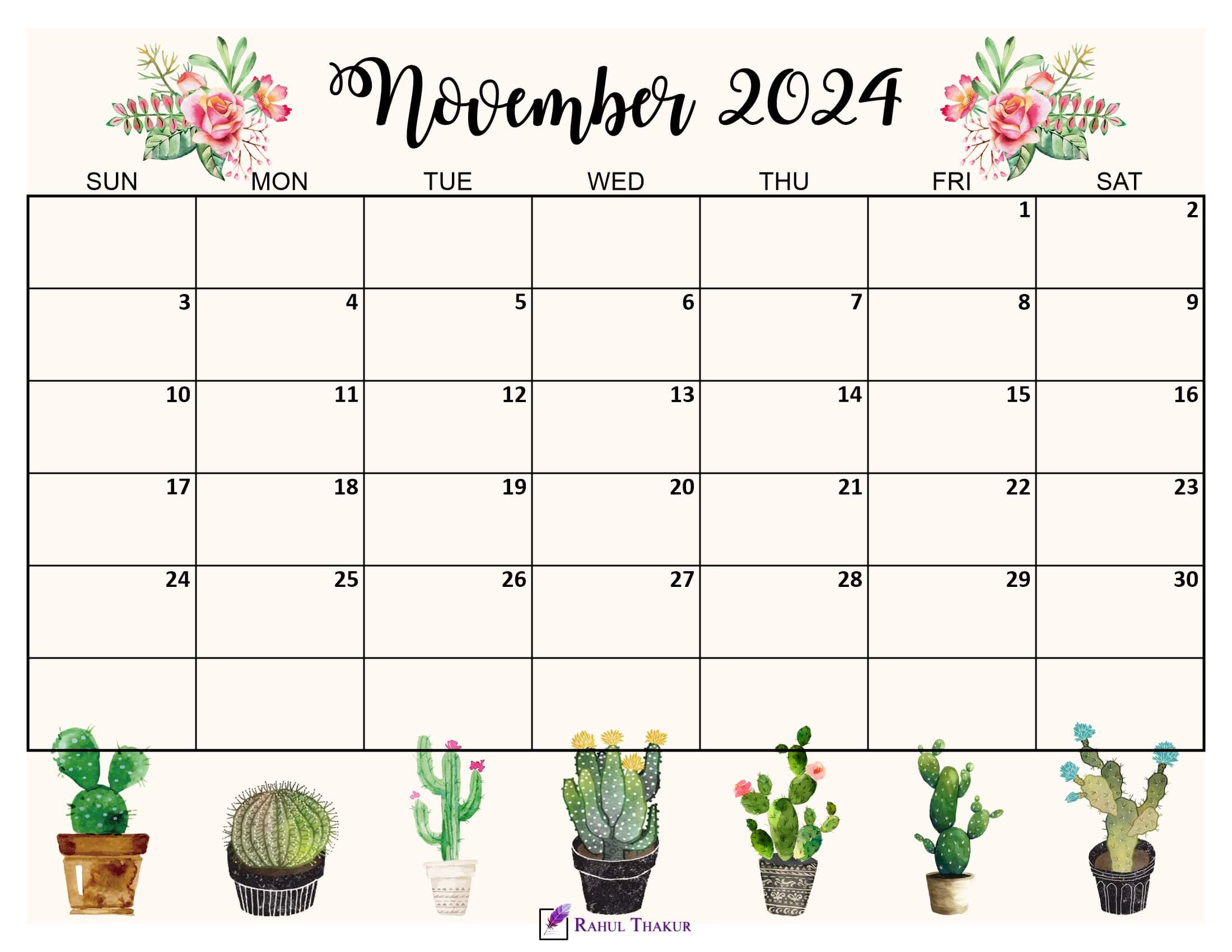 November 2024 Cute Calendar