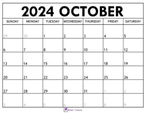 October 2024 Calendar