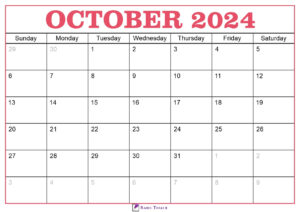 October 2024 Calendar Template