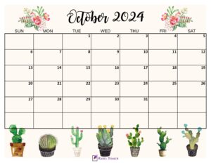 October 2024 Cute Calendar