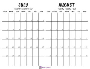 Printable July August 2024 Calendar