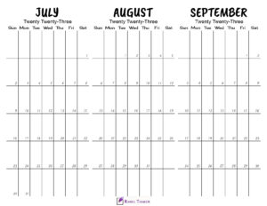 Printable July to September 2023 Calendar