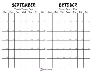 Printable September October 2024 Calendar