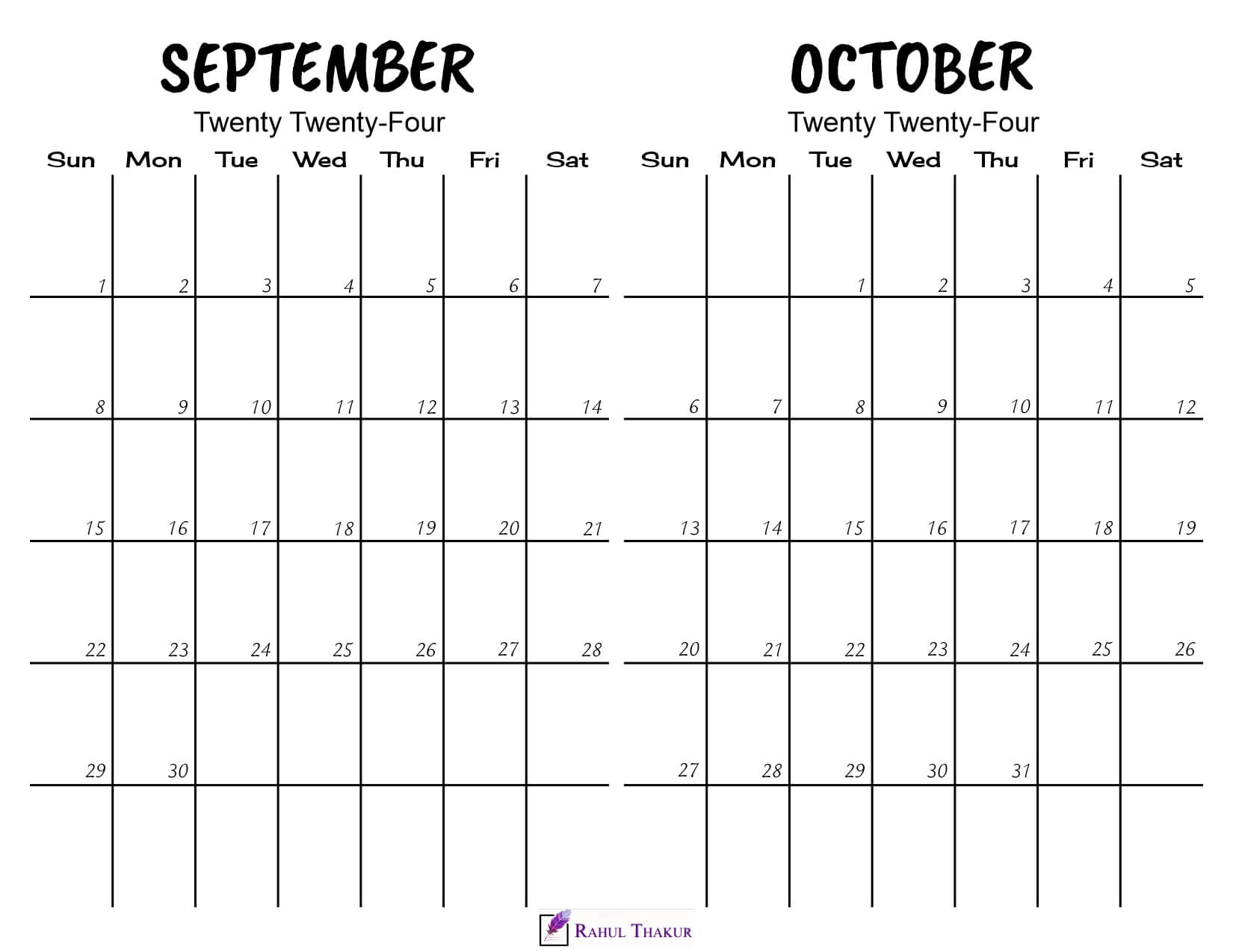 Printable September October 2024 Calendar