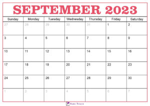 September 2023 Calendar Template
