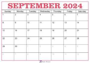 September 2024 Calendar Template