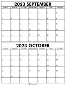 September October 2023 Calendar