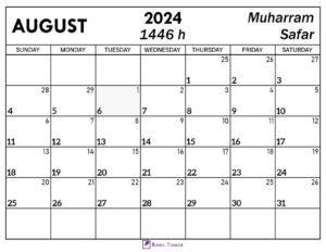 August 2024 Islamic Calendar 1