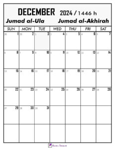December 2024 Calendar With Hijri Dates