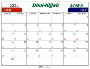 Dhul Hijjah 1445 Calendar 1