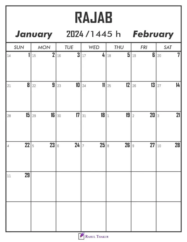 January 2024 Calendar With Hijri Dates Thakur Writes, 51 OFF