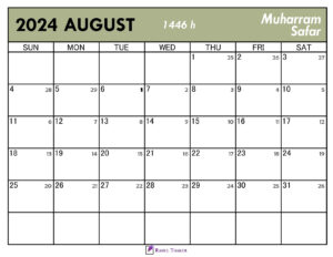 Islamic Calendar for August 2024