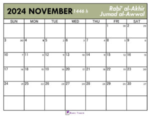Islamic Calendar for November 2024