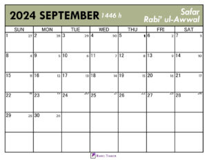 Islamic Calendar for September 2024