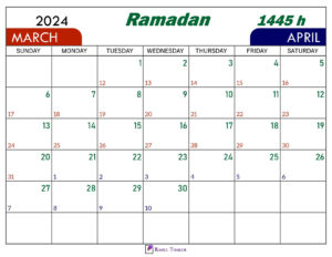 Ramadan 1445 Calendar 1