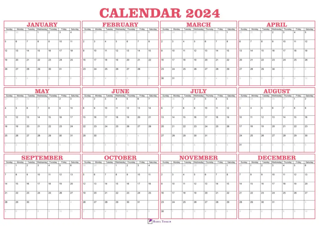 2025 Yearly Calendar Template