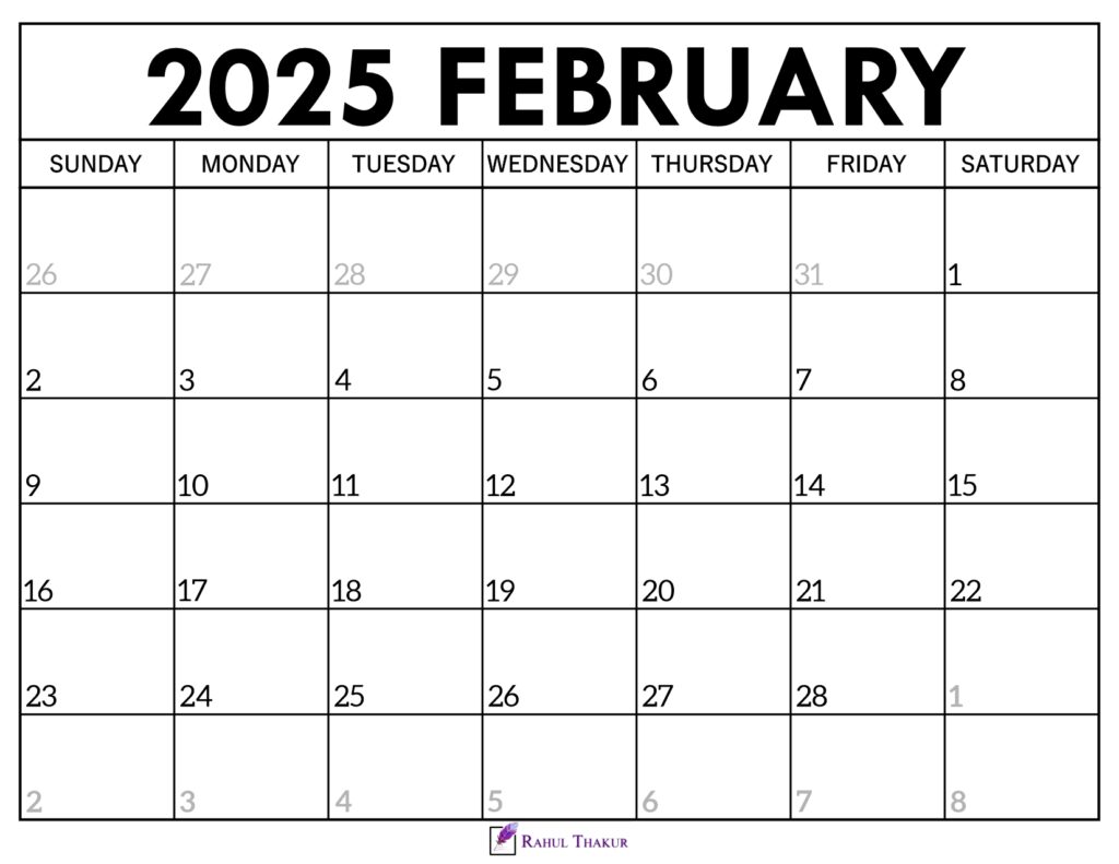 February 2025 Calendar