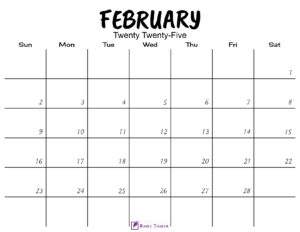 February 2025 Calendar Printable