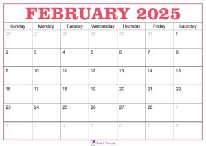 February 2025 Calendar Template