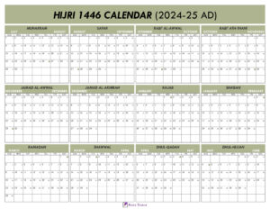 Islamic Calendar 1446 with Gregorian Dates