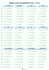 Islamic Calendar 2025 with Hijri Dates