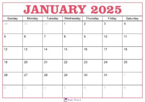 January 2025 Calendar Template