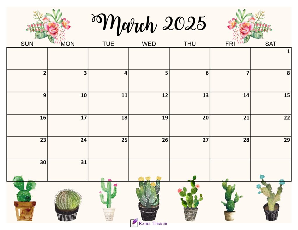 March 2025 Cute Calendar