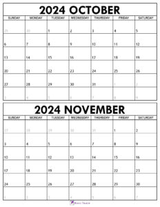 October November 2024 Calendar