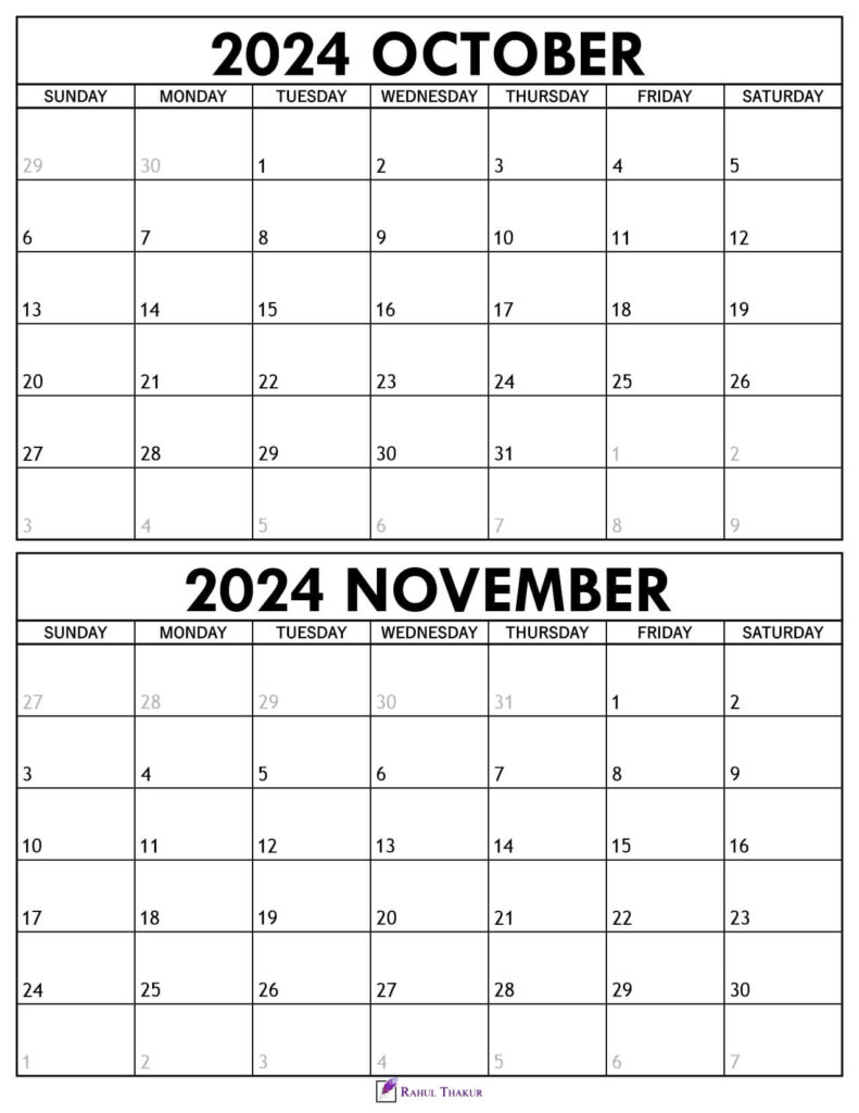 October November 2024 Calendar