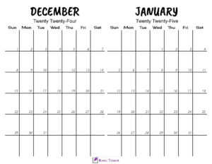 Printable December 2024 January 2025 Calendar