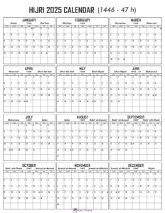 Printable Islamic Calendar 2025