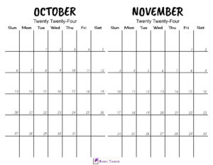 Printable October November 2024 Calendar