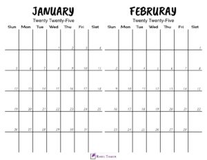 Printable January February 2025 Calendar