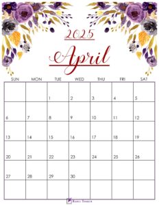 Cute April 2025 Calendar