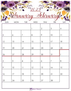 Floral January February 2025 Calendar