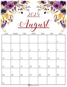 Cute August 2025 Calendar