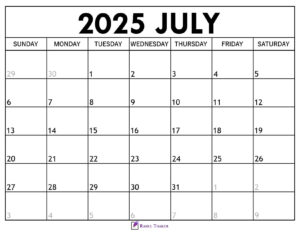 July 2025 Calendar