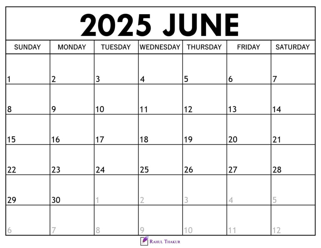 June 2025 Calendar