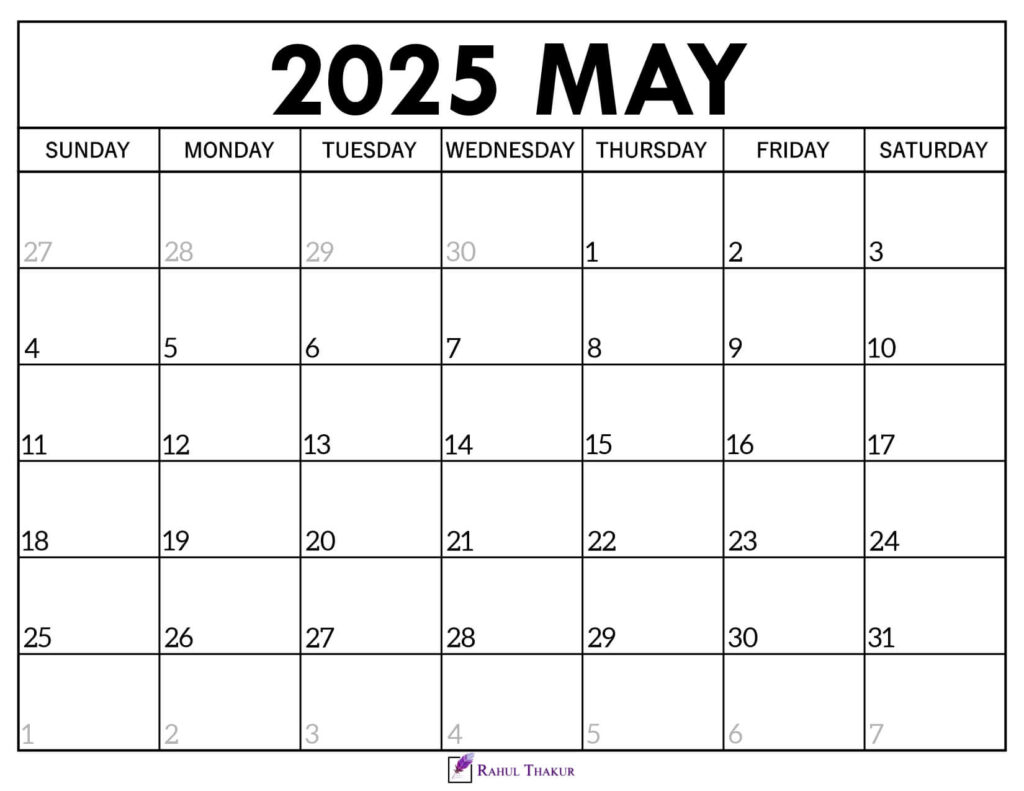 May 2025 Calendar