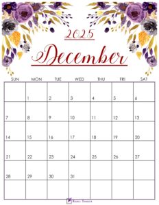 Cute December 2025 Calendar