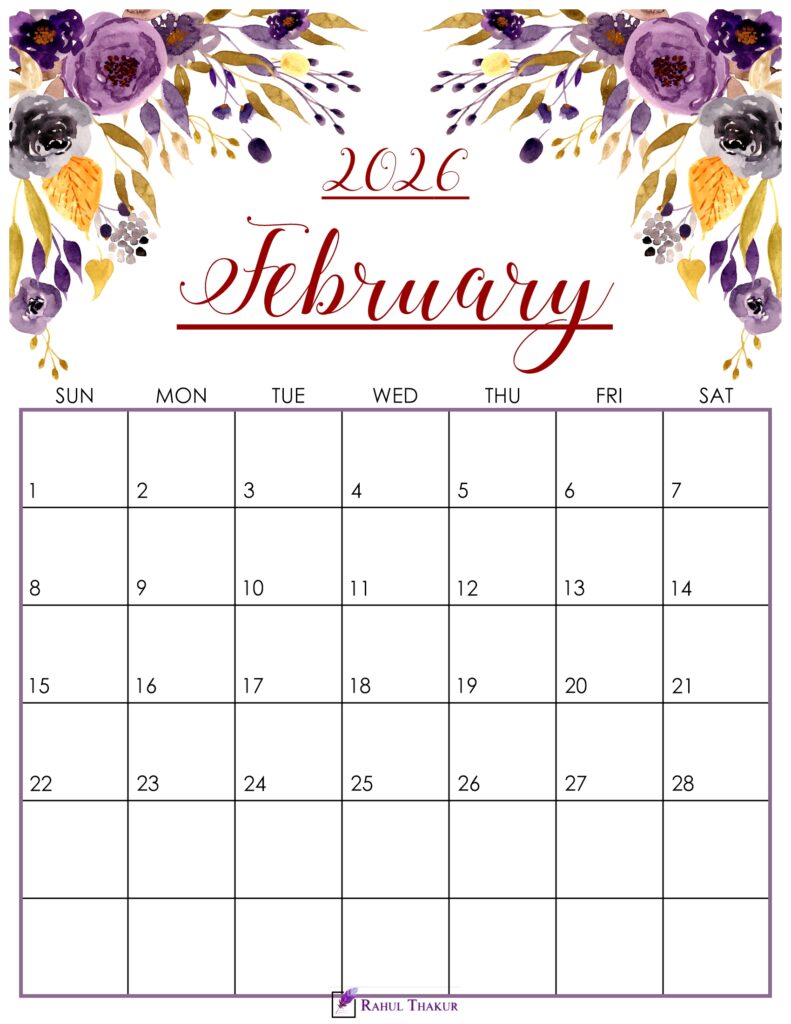 Cute February 2026 Calendar