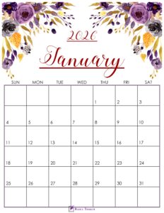 Cute January 2026 Calendar